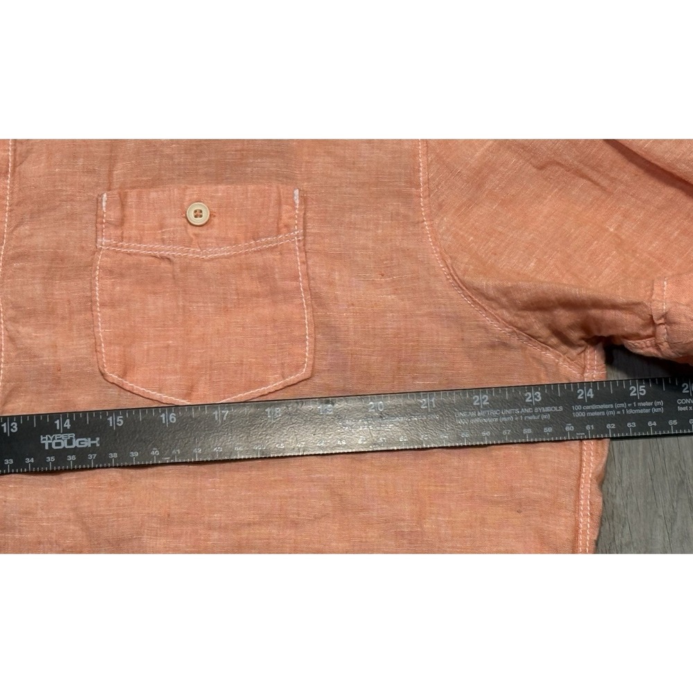 Tommy Bahama Relax Button Down Shirt Men L Orange Short Sleeve Lightweight - Picture 7 of 10